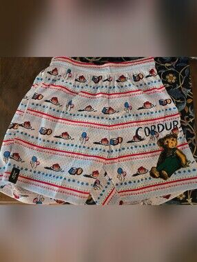 Lost Files Corduray Collab White Mesh Shorts with Multicolor Party Print Small